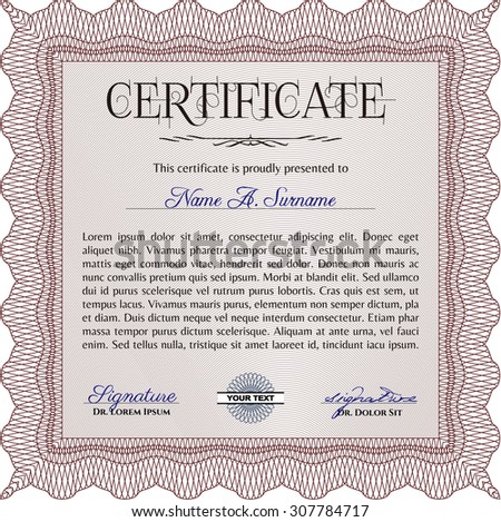 Vector Certificate Sample Outlined Text Perfect Stock Vector 59017156 ...