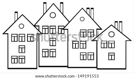 Drawing Houses Vector Sketch Stock Vector 166441175 - Shutterstock