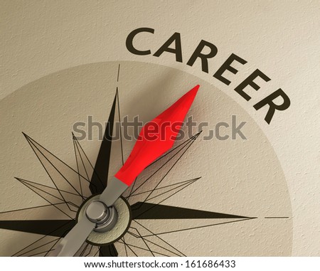 One Compass Needle Pointing Word Career Stock Illustration 138434315 ...