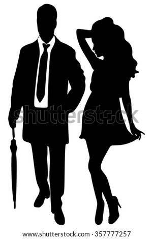 Silhouette Lady Gentleman Stock Vector 325933274 - Shutterstock