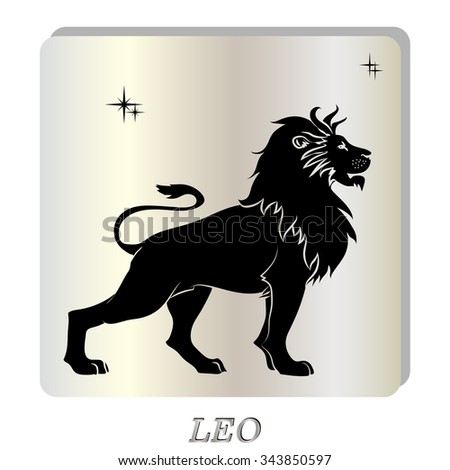 Black Silhouette Leo On White Background Stock Vector 331811759 ...