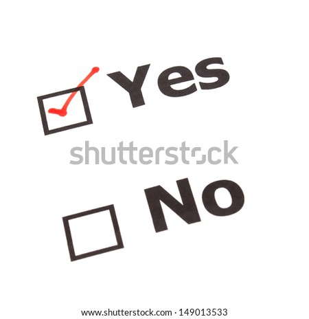 Yes No Check Boxes Orange Check Stock Photo 26699254 - Shutterstock