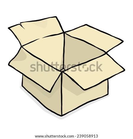 Brown Open Box Cartoon Vector Illustration Stock Vector 582631879 ...