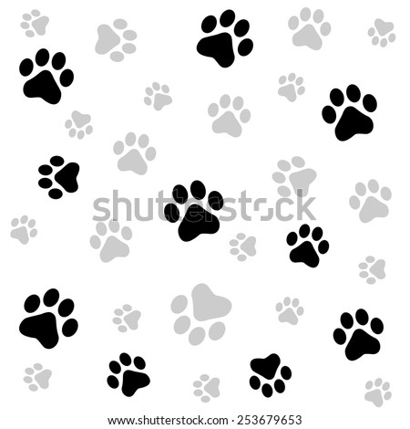 Background Dog Paw Print Bone Vector Stock Vector 101240260 - Shutterstock