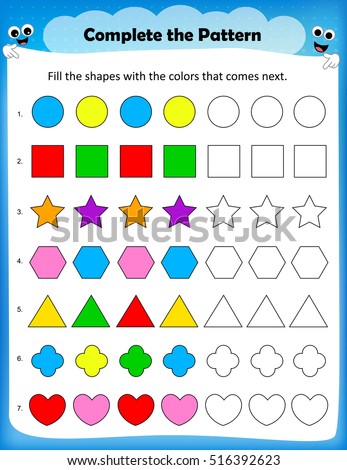 Identify Color Correct Shape Colorful Printable Stock Vector 226171033 ...