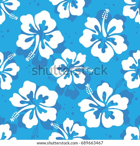 Seamless Blue Hawaii Pattern Stock Vector 6396745 - Shutterstock