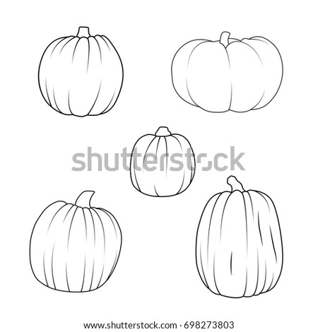 Pumpkin Color Pumpkin Outline Stock Vector 108631661 - Shutterstock