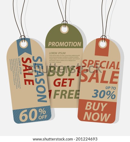 Vintage Style Price Tags Design Stock Vector 147706652 - Shutterstock