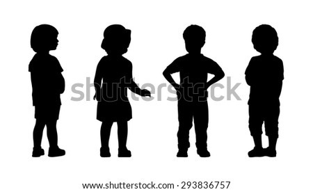 Full Length Silhouette Business People Standing Stock Vector 216915412 ...