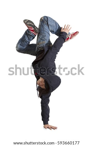 Hiphop Style Dancer Performing Against White Stock Photo 24512275 ...