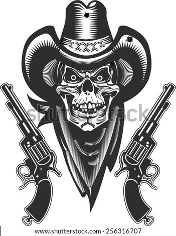 Vector Illustration Skull Gangster Hat Smoking Stock Vector 536502922 ...