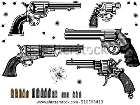 Illustration Western Revolver Stock Vector 1541420 - Shutterstock