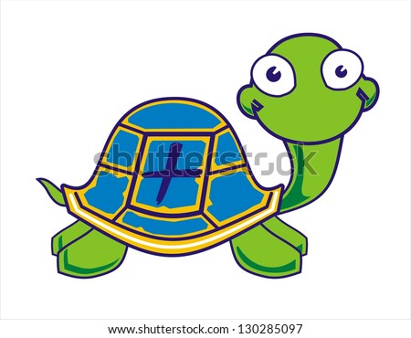 Happy Little Cartoon Turtle Smiling Vector Stock Vector 83963077 ...