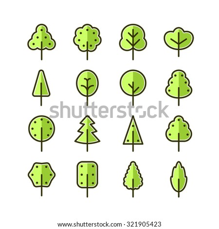 Tree Symbols Stock Vector 142799569 - Shutterstock