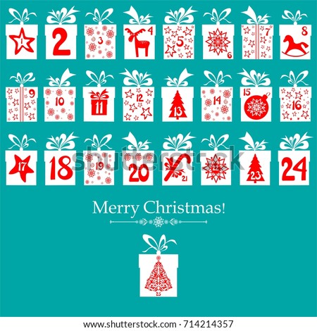merry christmas advent calendar 25 windows stock vector merry christmas advent calendar 25 windows stock vector