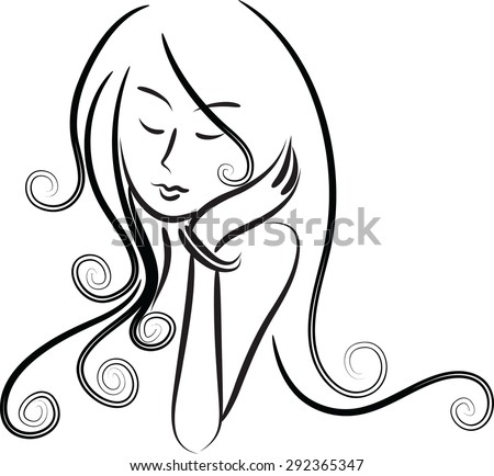 Vector Illustration Woman Line Stock Vector 121917751 - Shutterstock