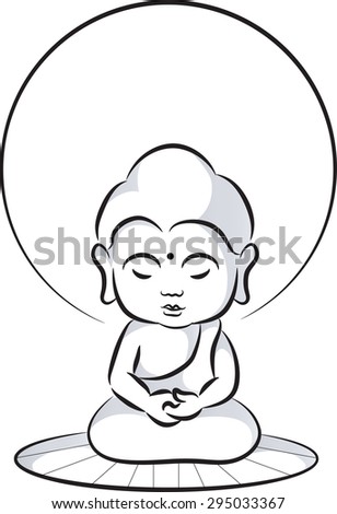 Cartoon Cute Buddha Stock Vector 295033406 - Shutterstock