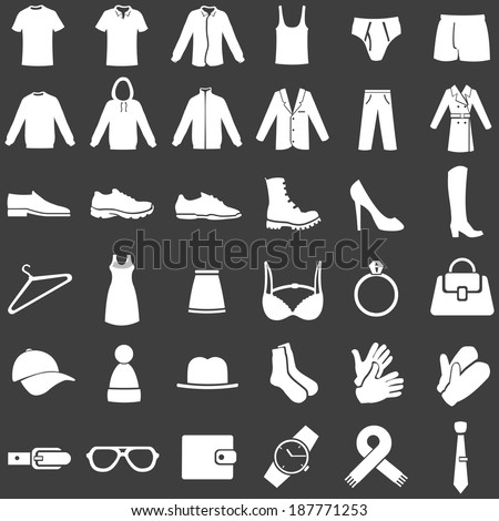 Vector Set Clothes Icons Stock Vector 180061547 - Shutterstock