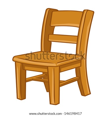 Brown Wooden Chair Cartoon Vector Illustration Stock 