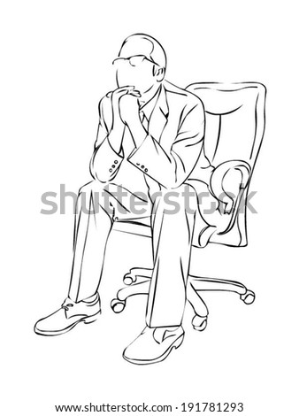 Hand Drawn Sketch Sitting Boy Stock Illustration 284036261 - Shutterstock