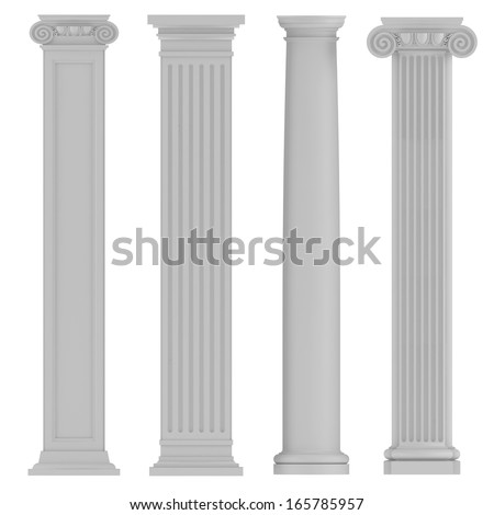 Set Doric Ionic Corinthian Columns Classic Stock Vector 253879474 ...