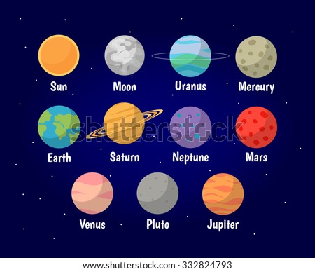 Glossy Planets Colorful Vector Set On Stock Vector 164734181 - Shutterstock