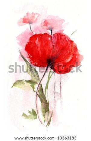 Floral Watercolor Illustration Fantasy Flower Beautiful Stock Photo ...