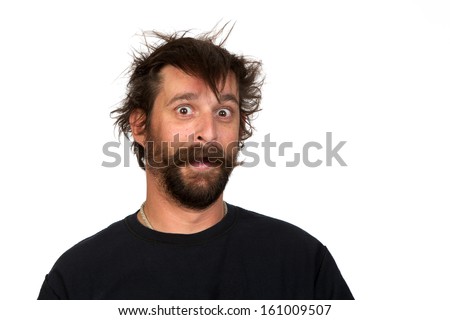 Goofy Young Man Full Beard Moustache Stock Photo 180615611 - Shutterstock