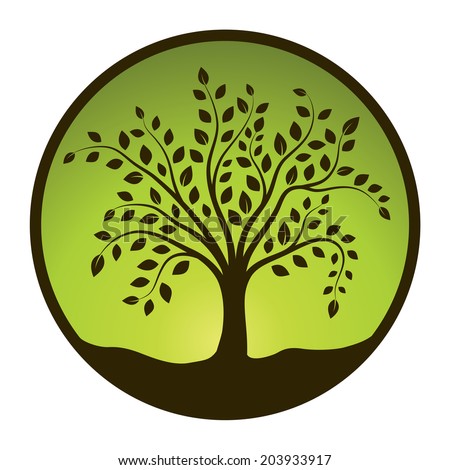 vector circle tree Vector Tree Symbol Stock Circle On White Background