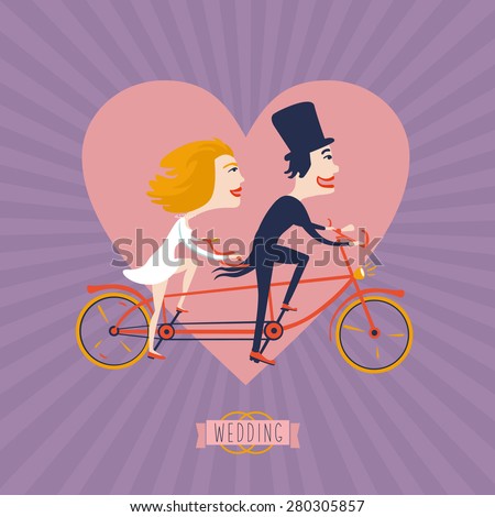 https://thumb10.shutterstock.com/display_pic_with_logo/1611611/280305857/stock-vector-wedding-tandem-just-married-couple-riding-on-a-tandem-bike-cartoon-vector-illustration-280305857.jpg