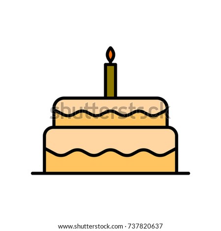 Authentic Scratchy Ink Drawing Cake Slice Stock Vector 46832230