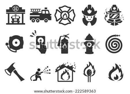 Fire Department Icons Stock Vector 249383590 - Shutterstock