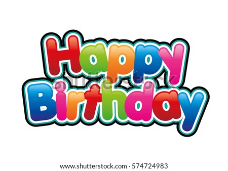 Happy Birthday Cartoon Sign Vector Illustration Stock Vector 60895816 ...