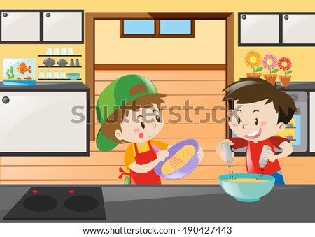 Restaurant Kitchen Illustration restaurant boys girls kids cartoon indoor stock vector 217871122 Restaurant Kitchen Illustration restaurant boys girls kids cartoon indoor stock vector 217871122