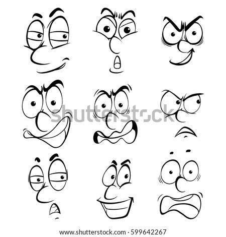 Cartoon Face Girl Different Emotions Facial Stock Vector 69279964 ...