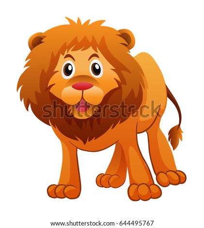 Illustration Lion Cartoonvector Stock Vector 115147288 - Shutterstock