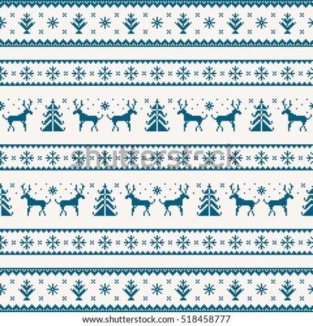 Seamless Pattern Winter Sweater Design Deer Stock Vector 133034843 ...