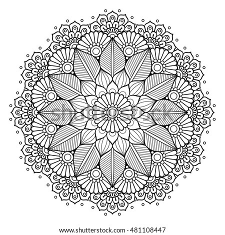 Flower Mandala Vintage Decorative Elements Oriental Stock Vector 483048286
