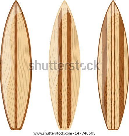 Vectorwooden Surfboards Set Stock Vector 53710177 - Shutterstock