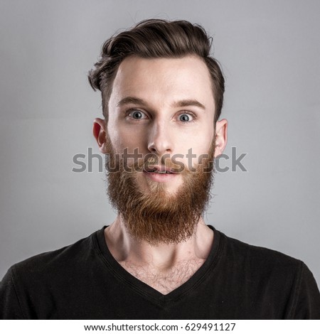 Elegant Bearded Man Jacket Funny Expressions Stock Photo 114073291 ...