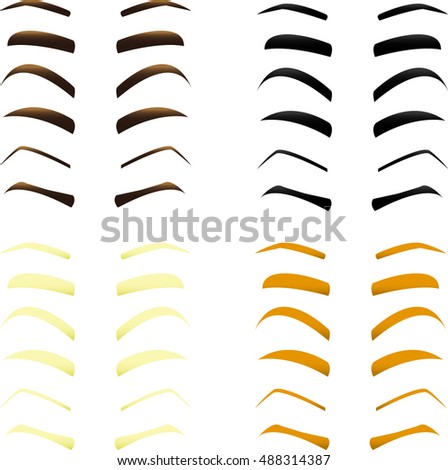 Set Eyebrow Collection Different Idea Style Stock Vector 429366184