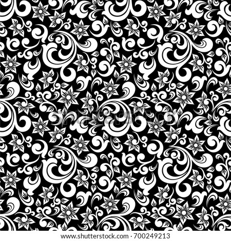 Seamless Floral Pattern Vintage Vector Illustration Stock Vector ...