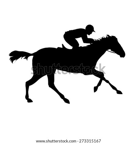 Horse Race Silhouette Racing Horse Jockey Stock Vector 270790403 ...