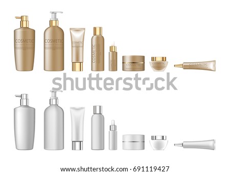 stock vector set realistic package for cosmetic product collection of white blank template of container tube 691119427