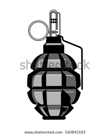 Grenade Black White Drawing Illustration Outline Stock Illustration ...