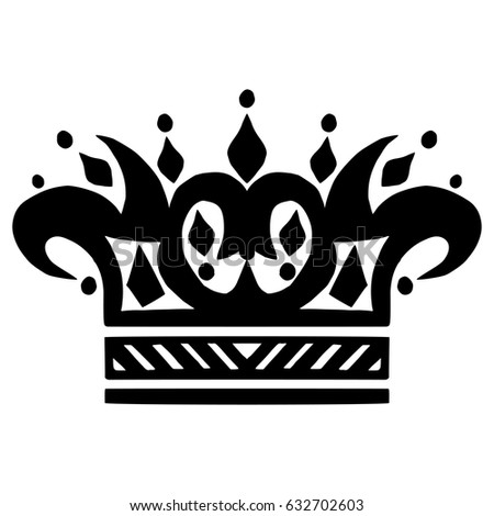 Graphic Black White King Crown Royal Stock Vector 688797859 - Shutterstock