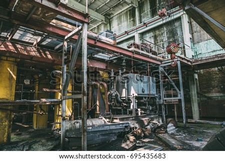 Forklift Truck Passing Though Warehouse Motion Stock Photo ...