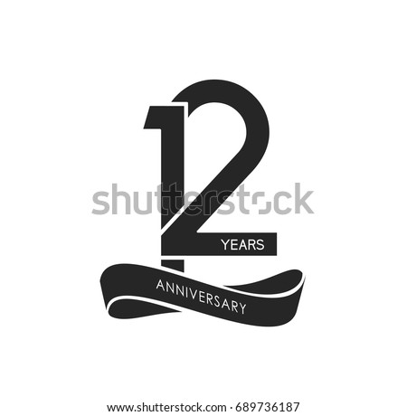 12 Years Golden Anniversary Logo Celebration Stock Vector 519273778 ...