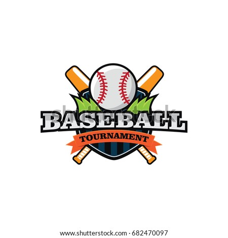 Baseball Tournament Professional Label Logo Badge Stock Vector ...