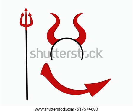 Devils Horns Head Gear Trident Tail Stock Vector 516892738 - Shutterstock